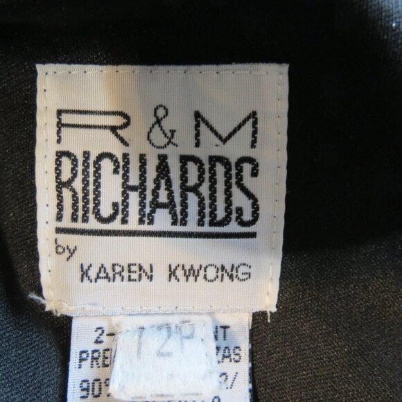 R & M Richards Black Velvet Midi Dress Sleeveless Size 12P - Picture 6 of 7